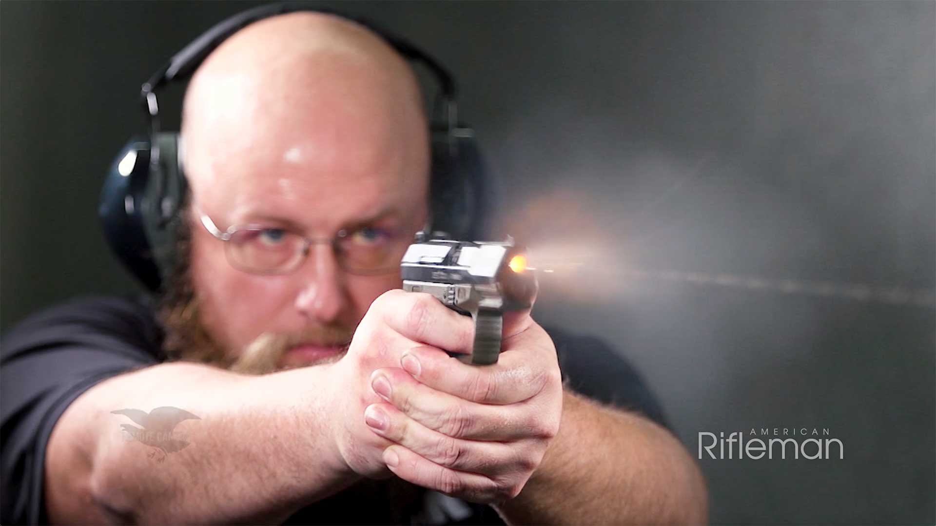 Man shooting the Walther Arms P99 AS Final Edition pistol.