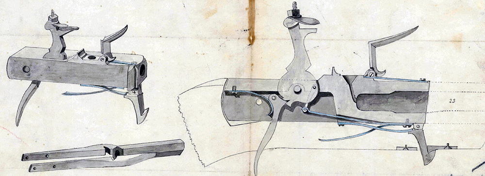 John Hall’s original 1811 patent drawing