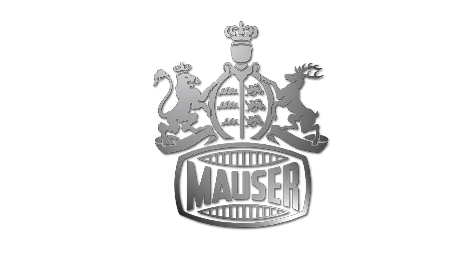 Mauser Logo silver gray lion deer elk