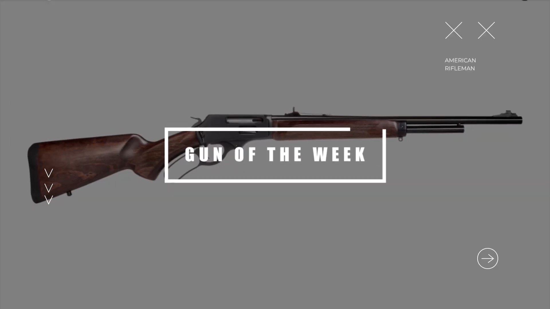 GUN OF THE WEEK text box overlay Rossi USA R95 lever-action rifle right-side view