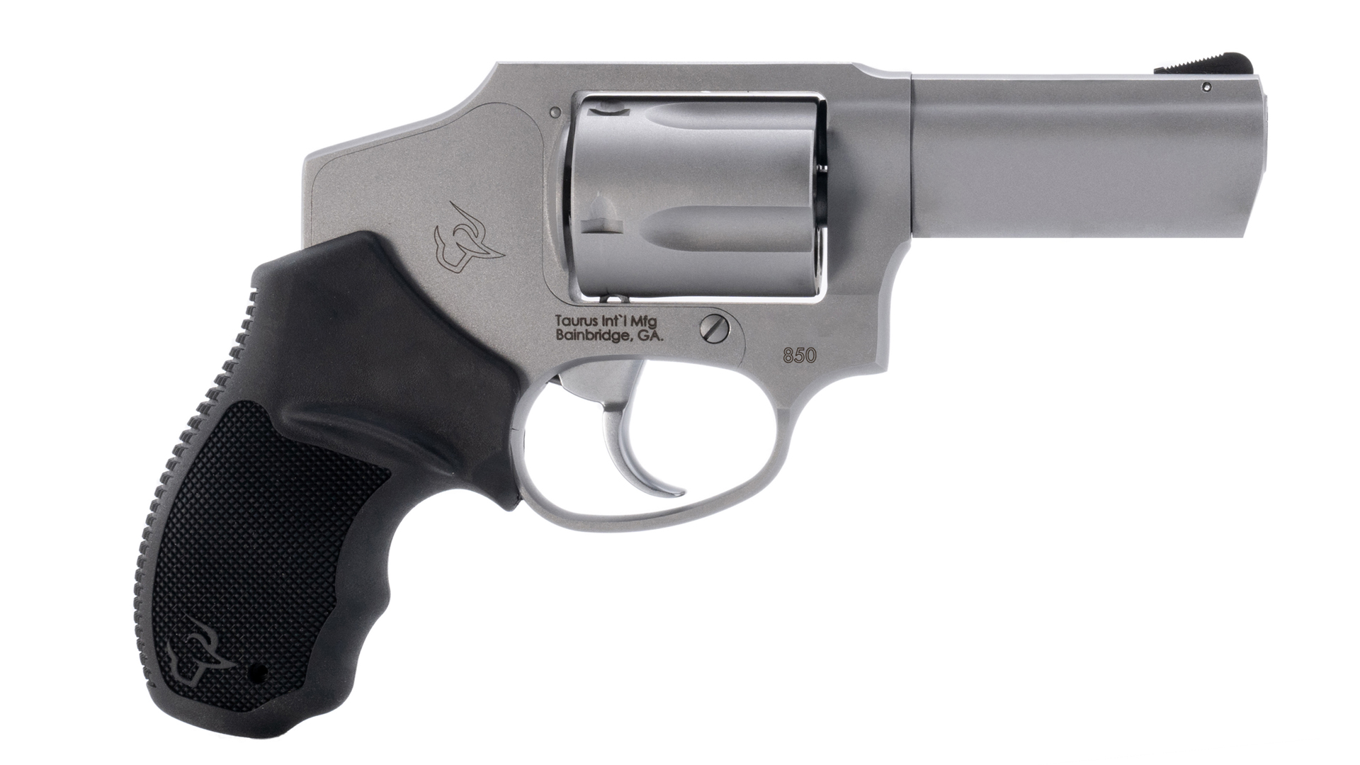 Right side of the stainless-steel Taurus 850 with a 3-inch barrel.