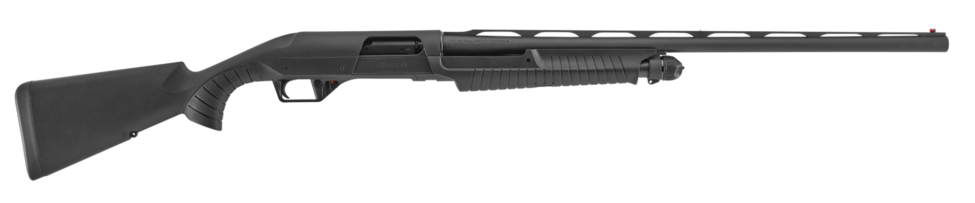 New For 2025: Benelli Nova 3 pump-action shotgun black color right-side view on white background