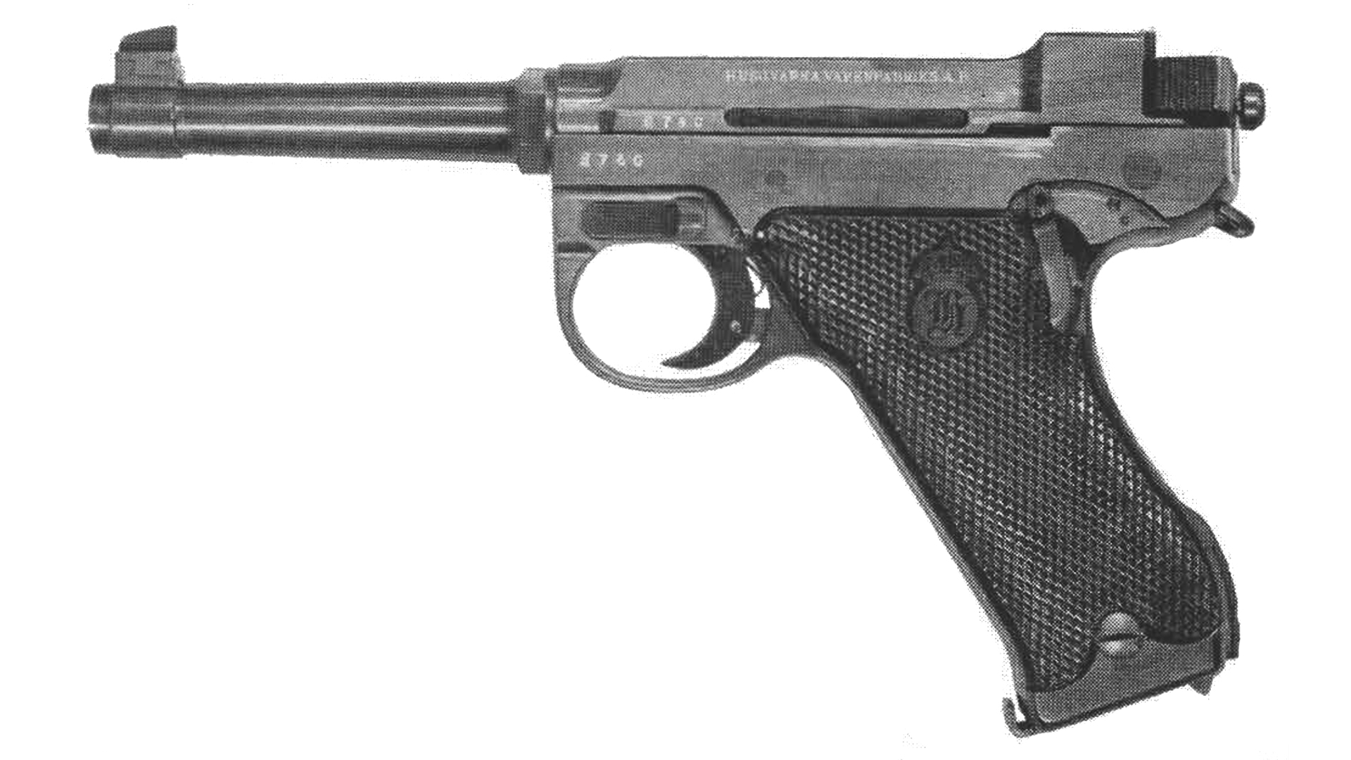 Swedish Model 40 pistol 9 mm Luger left-side view