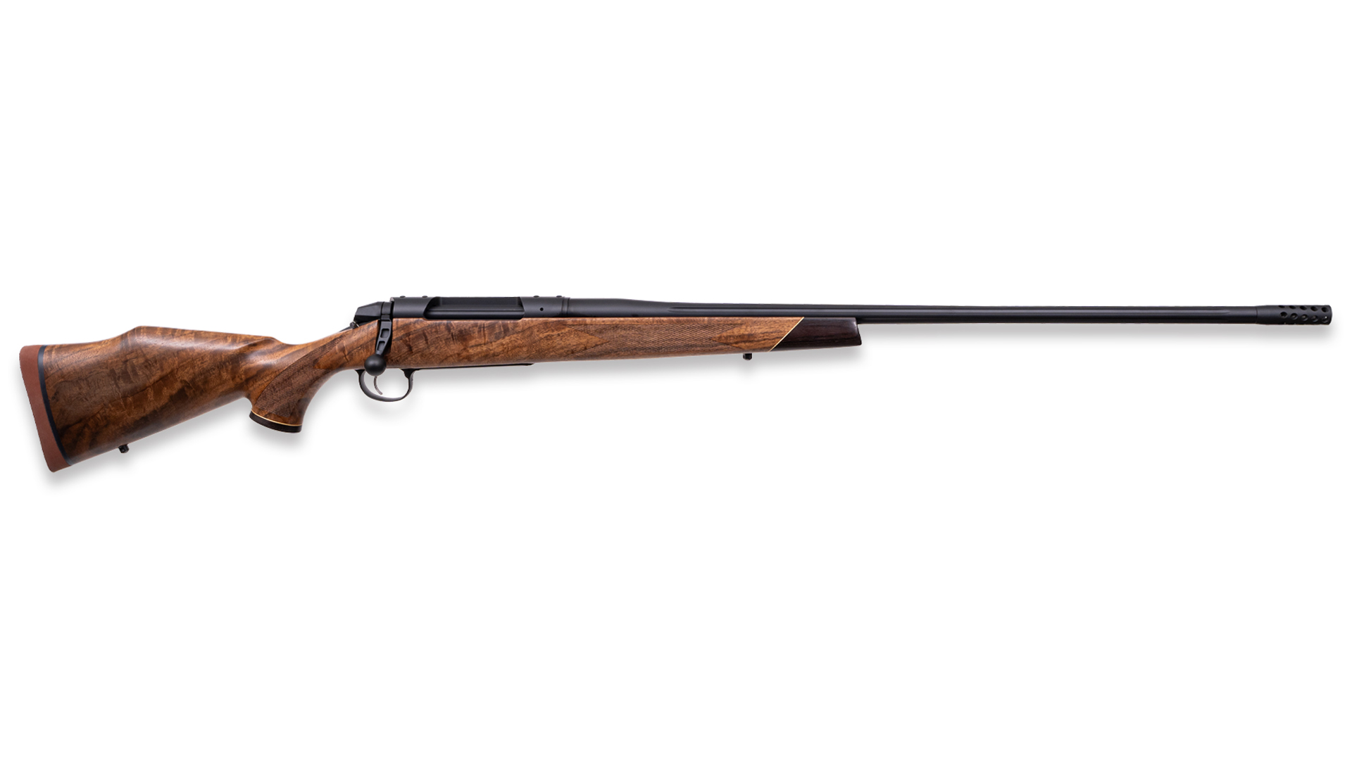 Right side of the wood-stocked Weatherby 307 Adventure SD.