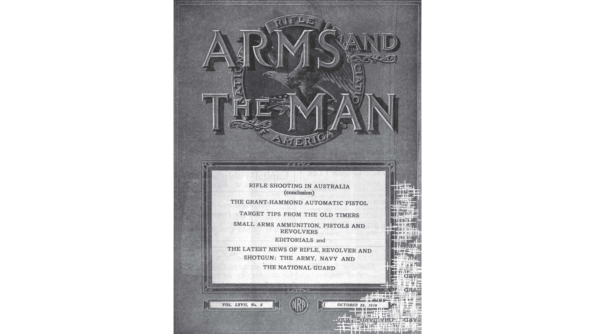 Arms And The Man periodical newsletter cover October 25, 1919