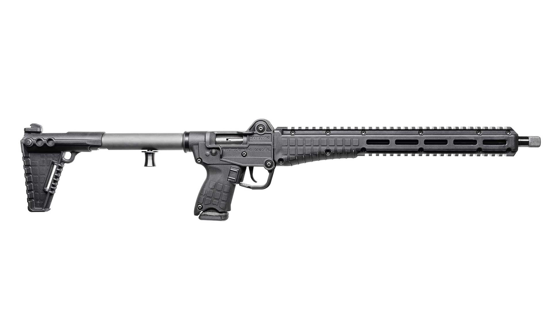 KelTec SUB2000 GEN3 folding pistol-caliber carbine right-side view on white